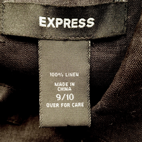 Express 100% Linen Sleeveless Button Front Shirt Dress Women's Size Medium - Picture 9 of 10